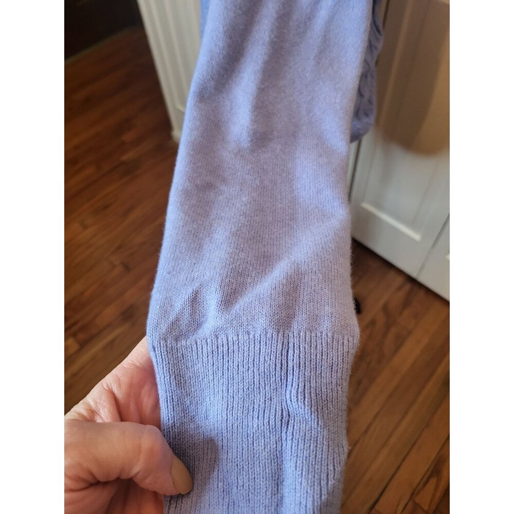 Baby Blue Cable Knit Sweater  Talbots L Old Money Soft Cozy Preppy Classic - Picture 7 of 9